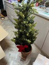 Bethlehem Prelit Christmas Tree In Copper Urn/pot Battery Operated.