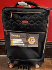 Black & Gold Small Wheeled Case 56x36x22+5cm Exp 46l lightweight 2.4kg