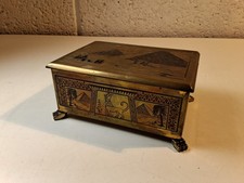 Vintage Egyptian Brass Humidor Cigar Trinket Box