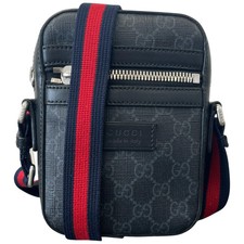 Gucci Men's GG Supreme Messenger Bag Charcoal