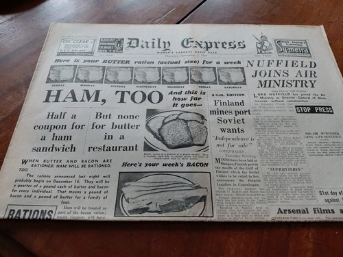 Daily express dated 39 - dated, 2/11/39