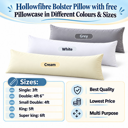 Hollowfibre bolster pillow - hollowfibre,