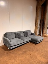 Teal Blue Velvet L Shape Sofa