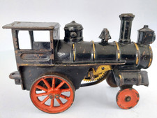 HUBLEY Cast Iron Clockwork Steam Locomotive - In Working Order  c1900