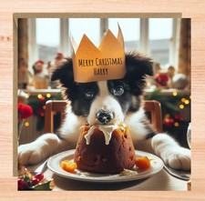 Personalised Border Collie Dog Christmas Card
