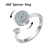 Spinner Fidget Ring Anti Anxiety Stress Relief Rings Evil Eye Gift for Daughter