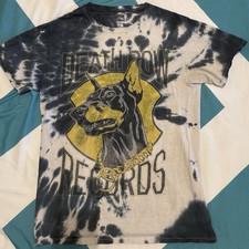 Death Row Récords Tye Dye T-shirt Unisex S/P Doberman W/ Gold Chain Collar