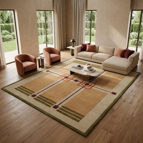 Hand tufted geometric wool - hand,