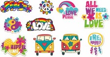10 x Hippy stickers vinyl