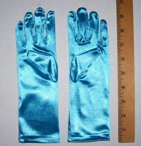 Girls blue dress gloves - blue,