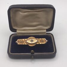Antique Victorian 9 ct Gold  Diamond Birmingham 1874 Brooch by C&C