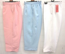 NEW 3/4 LADIES WOMENS HALF ELASTICATED WAIST CROPPED TROUSERS WITH POCKETS 10-22