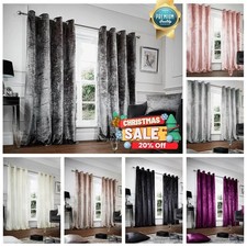 Crushed Velvet Curtains PAIR
