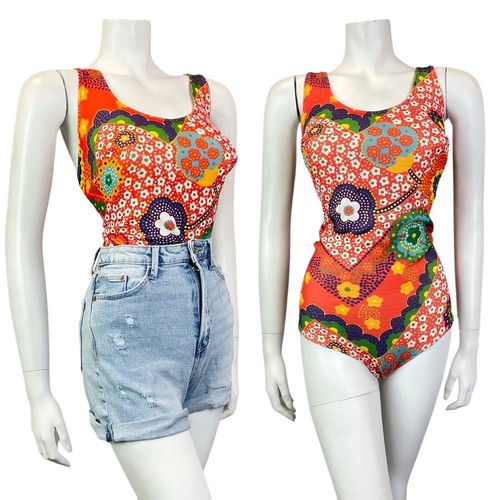 Vintage 60s 70s orange - orange, purple