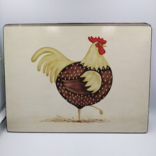 Rooster placemats cork x 6 tabletalk in original packaging country kitchen style