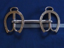 Reversible In Hand Stallion Bit with Kangaroo  Mouth & Horseshoe Rings 4 1/2"