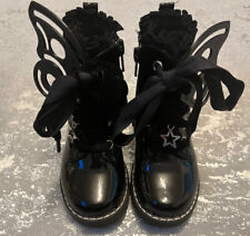 1 Pair of Butterfly Wings For Shoes Boots Free P+P Gothic Black Vegan Friendly