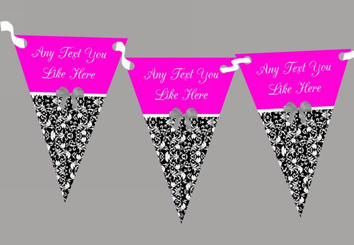 Hot pink damask shabby chic - hot,