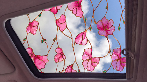 Pink floral stained - pink,