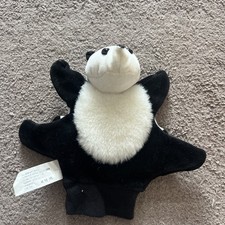 ELC Early Learning Centre Panda Bear Puppet Black White Plush Soft Toy
