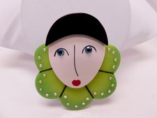 Vintage Marie Christine Pavone Mime Harlequin Pin Brooch