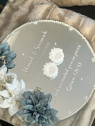 Personalised mirror ring - mirror, plate