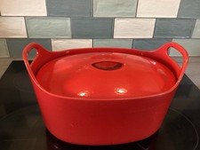 Rosenlew Finland Timor Sarpaneva Mcm Ittala Red Cast Iron Oval Pot29.5x20cm5.2kg