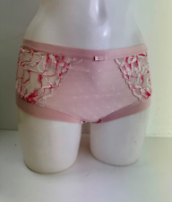 Ex M&S Lace Insert Pink Short Briefs Lingerie Knickers Pack Of  3 Size  8-24