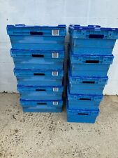 8 X 38ltr Heavy Duty Plastic Storage Tote Boxes With Lids 60 x 40 x 20cm