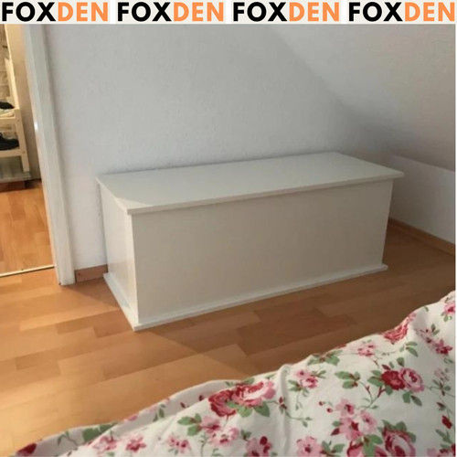 White wooden storage box - white,
