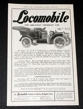1906 OLD MAGAZINE PRINT AD, LOCOMOBILE TYPE "E" 20 HP TOURING CAR, TOP EXTRA!
