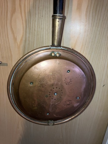 Antique copper bed warming pan - copper,
