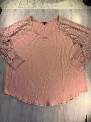 Pink lace raglan - pink, knit
