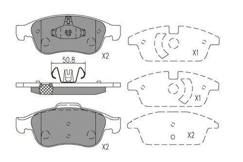 Front brake pad set - front,