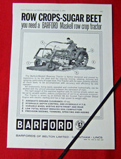 BARFORD MASKELL ROW CROP TRACTOR SUGAR BEET 1962 ORIGINAL VINTAGE PRESS ADVERT