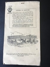 AA  AUTOMOBILE ASSOCIATION ROUTE PLAN  1958