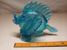 Vintage Glass Paperweight Fish