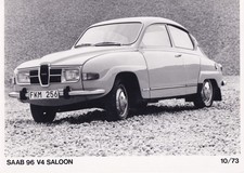 SAAB 96 V4 SALOON, FRONT SIDE VIEW, PERIOD PHOTOGRAPH.