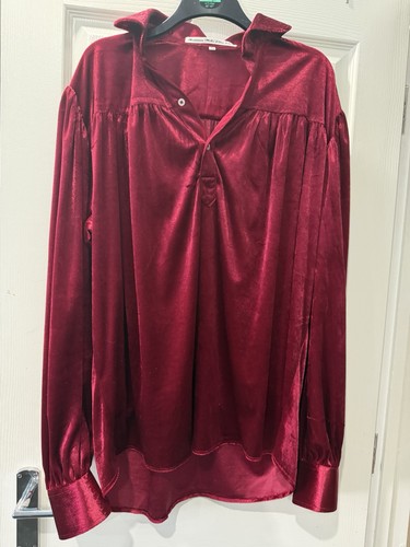 Elvis style red velvet - red, shirt