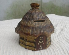 Vintage 1920s CMS Church Mission Society Papier Mache Charity Donation Money Box