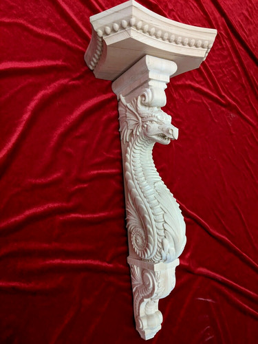 Wooden corbel dragon shelf - corbel,