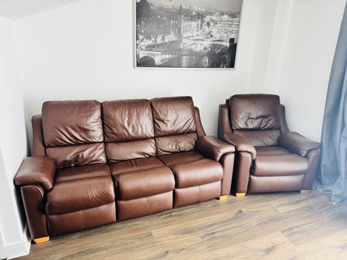 Leather suite seater and - leather,