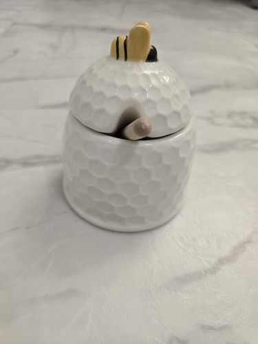 Ceramic beehive honey pot - ceramic,