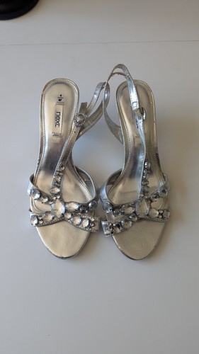 Next silver diamanté heels - next,