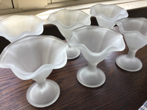 Six vintage opaline compote - six,