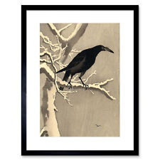 Painting Japan Nature Crow Tree Snow Shoson Ohara Framed Print 12x16 Inch
