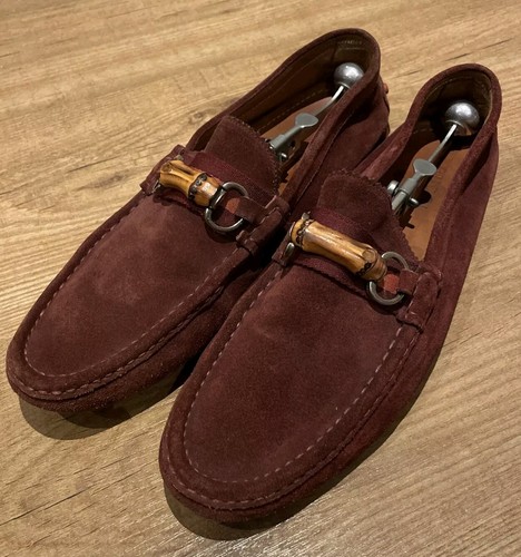 Gucci burgundy suede - suede, slip