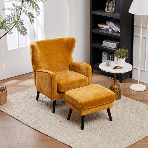 Orange chenille chair armchair - orange,