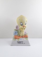 Vintage Pottery Bisque Tweety Pie Figure Looney Tunes Yellow Canary Warner bros 