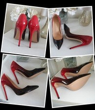 NEW EKS Red to Black Ombre 4.75 Inch Stiletto Ver High Heel Shoes Size 6/39